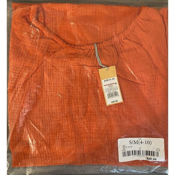 Kona Sol - Women's Midi Cover up Dress - red Orange SIZE S-M (4-10) - Picture 9 of 9